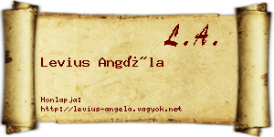 Levius Angéla névjegykártya